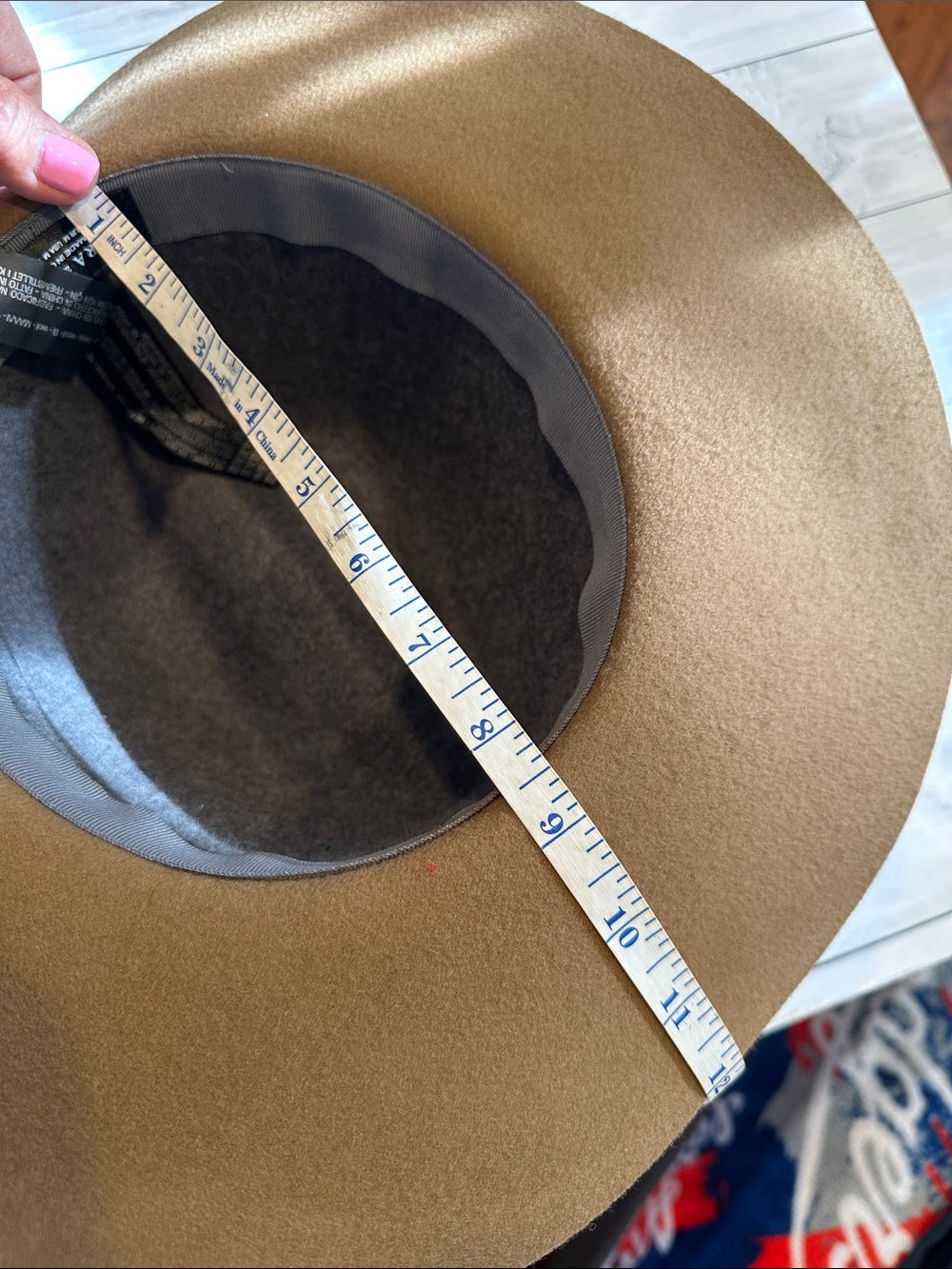Zara Two-Tone Wide Brim Wool Hat in Brown and Gray • NEW! - Picture 8 of 8